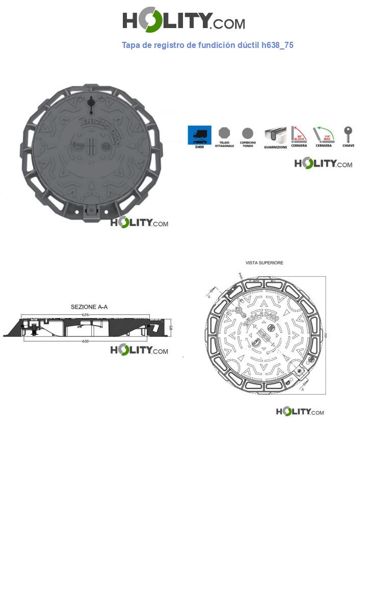 Tapa de registro de fundición dúctil h638_75