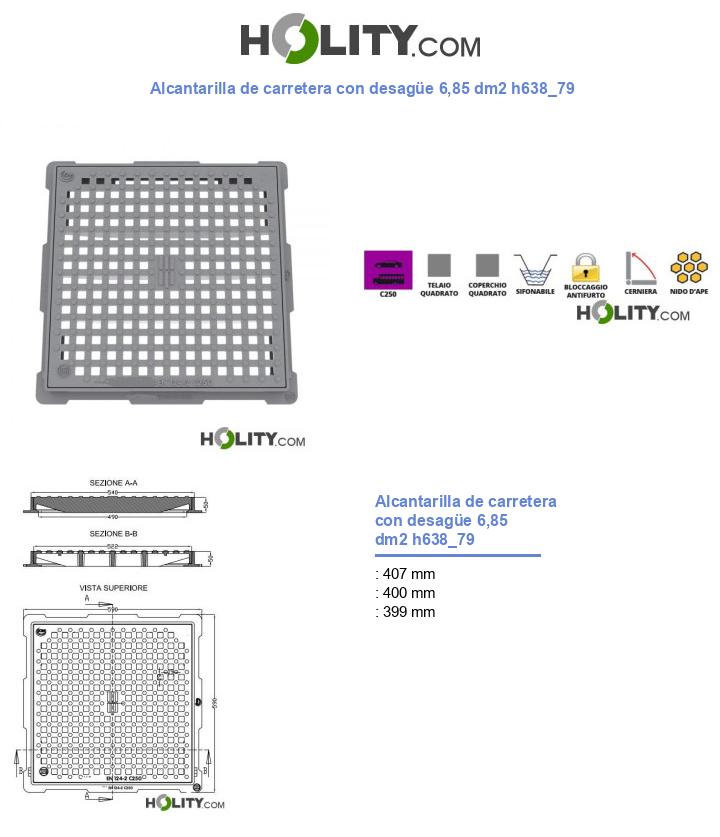 Alcantarilla de carretera con desagüe 6,85 dm2 h638_79