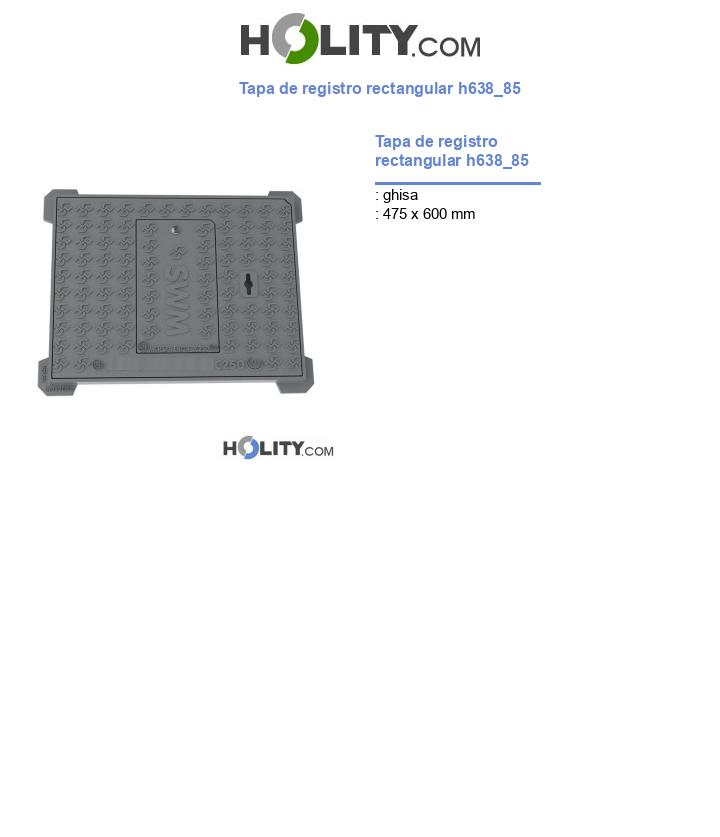 Tapa de registro rectangular h638_85