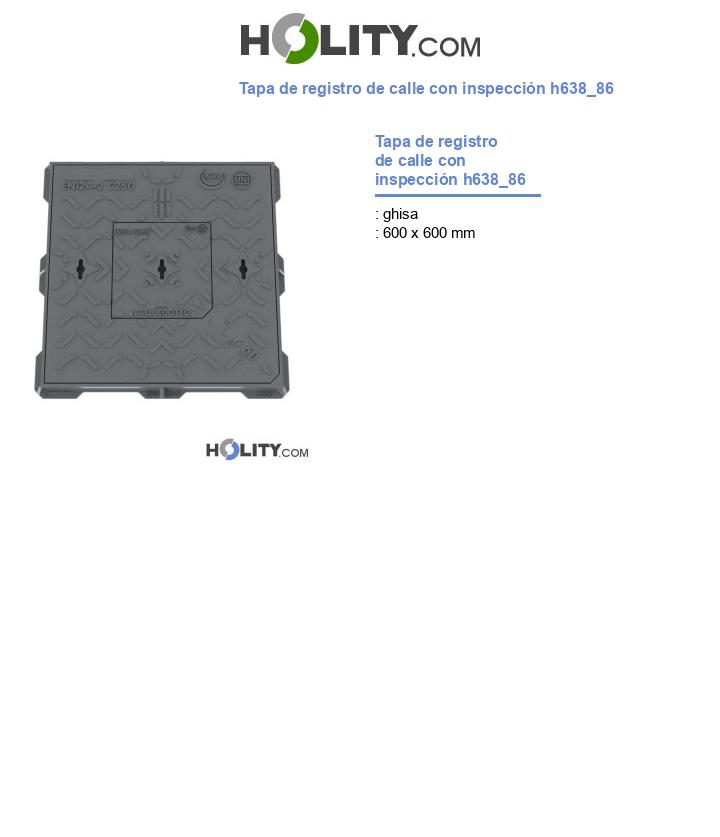 Tapa de registro de calle con inspección h638_86