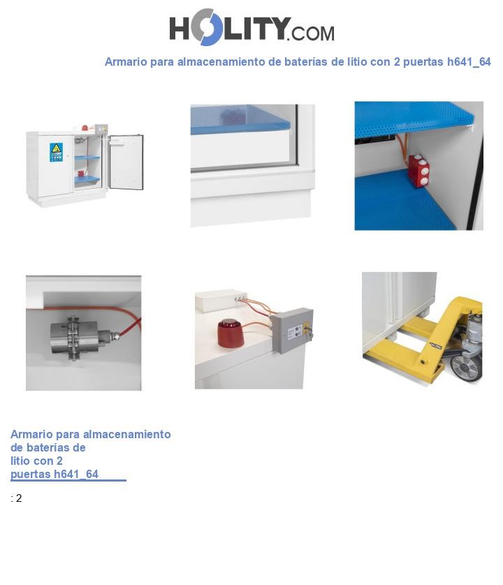 Armario para almacenamiento de baterías de litio con 2 puertas h641_64
