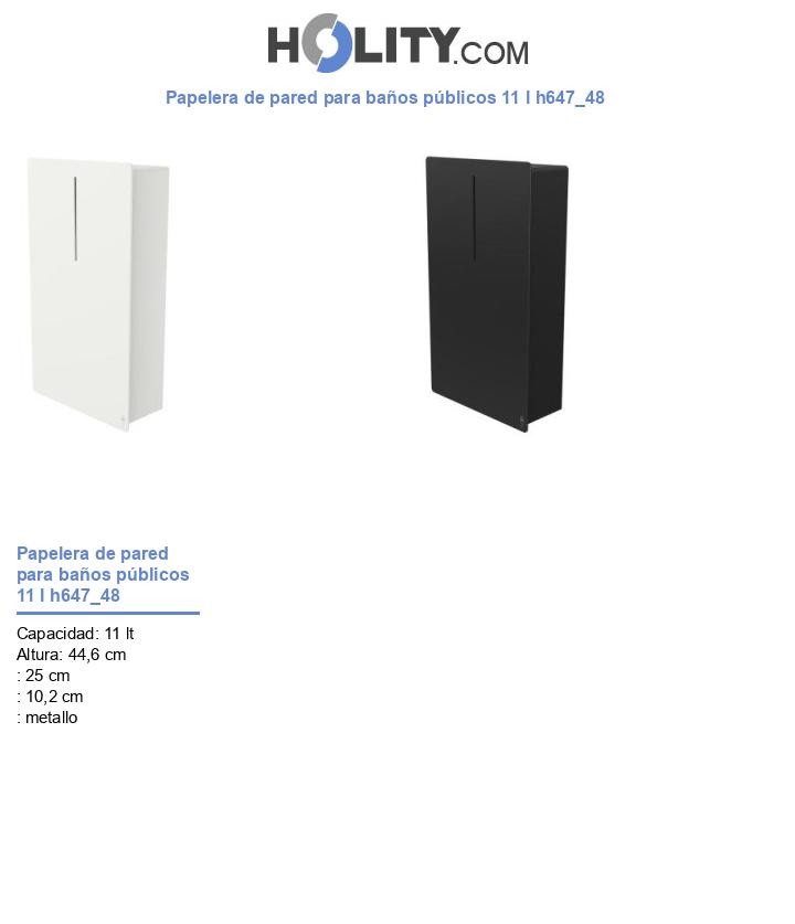 Papelera de pared para baños públicos 11 l h647_48