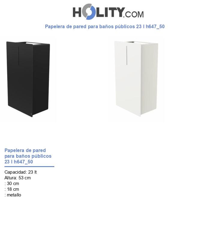 Papelera de pared para baños públicos 23 l h647_50