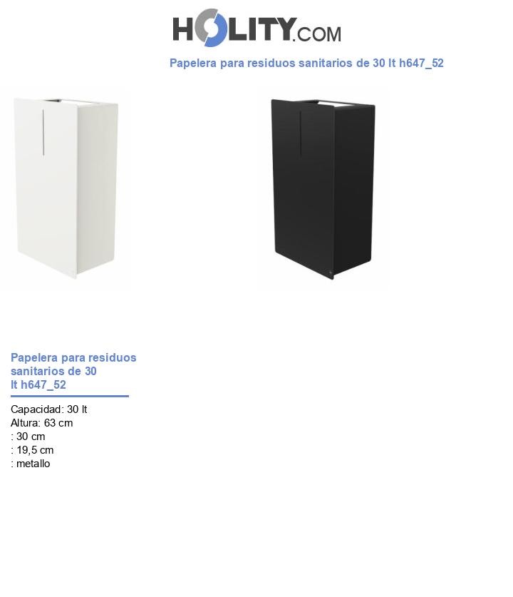 Papelera para residuos sanitarios de 30 lt h647_52