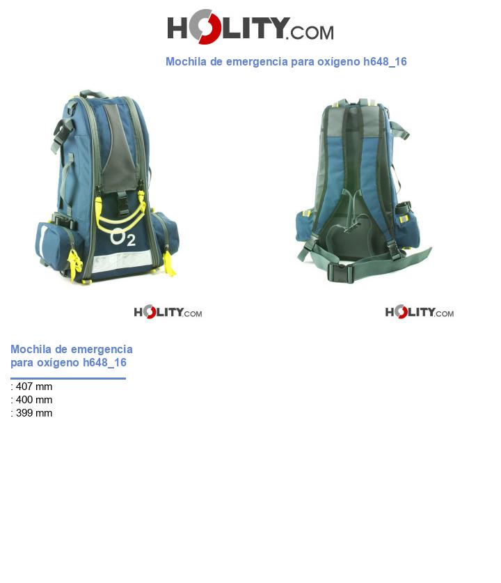 Mochila de emergencia para oxígeno h648_16