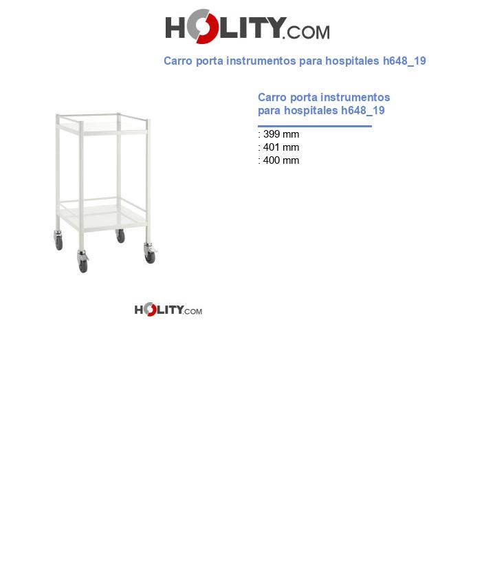 Carro porta instrumentos para hospitales h648_19