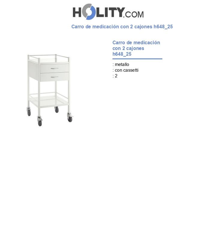 Carro de medicación con 2 cajones h648_25