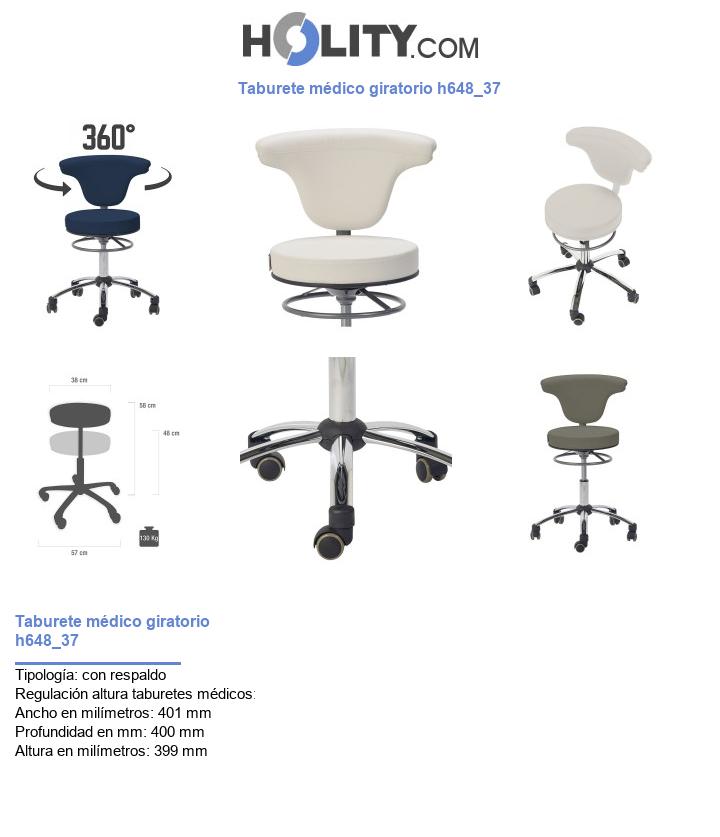 Taburete médico giratorio h648_37