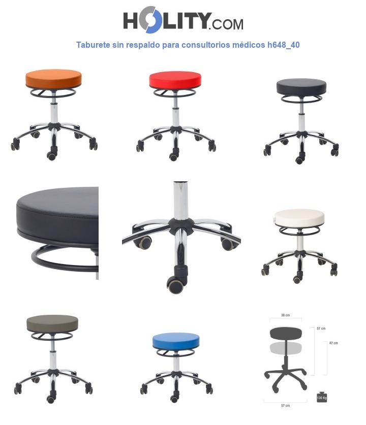 Taburete sin respaldo para consultorios médicos h648_40