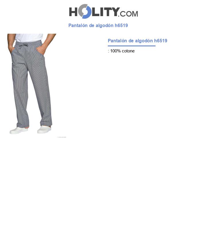 Pantalón de algodón h6519