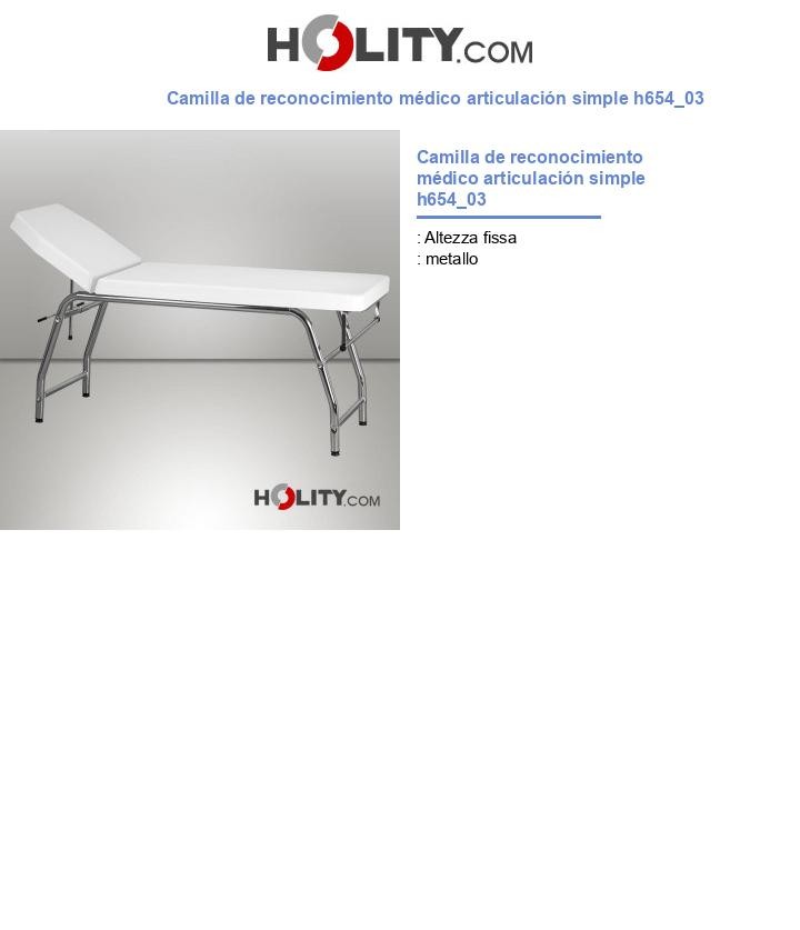 Camilla de reconocimiento médico articulación simple h654_03