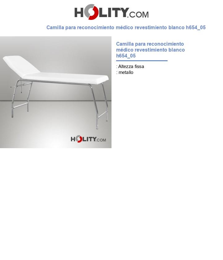 Camilla para reconocimiento médico revestimiento blanco h654_05