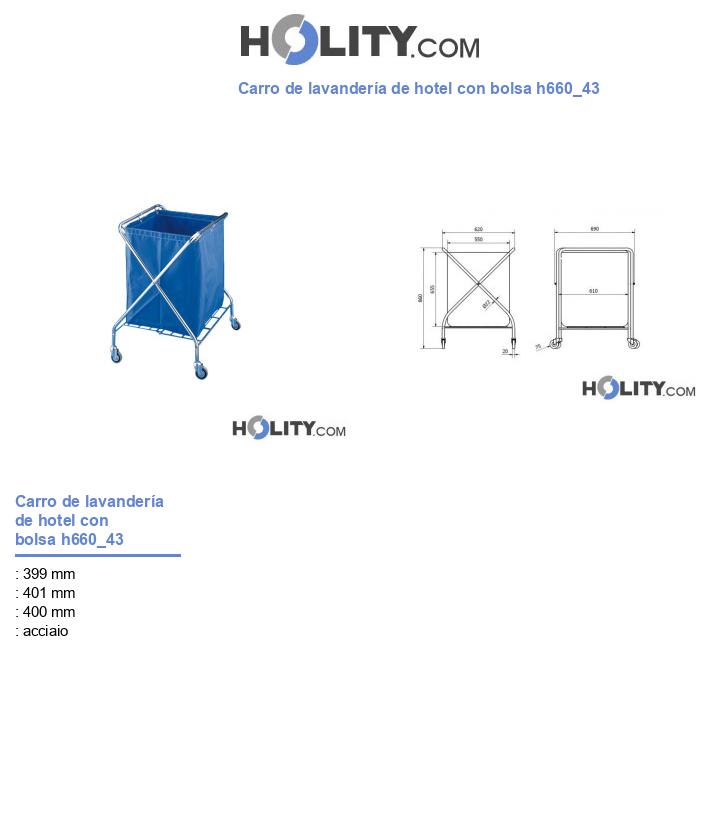 Carro de lavandería de hotel con bolsa h660_43