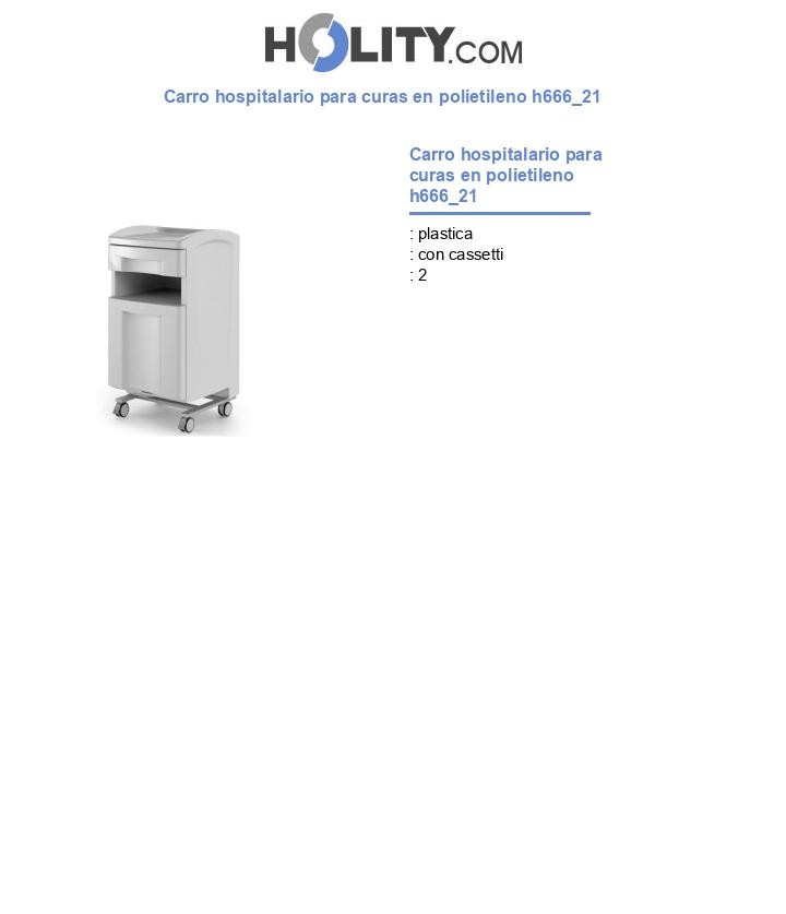 Carro hospitalario para curas en polietileno h666_21