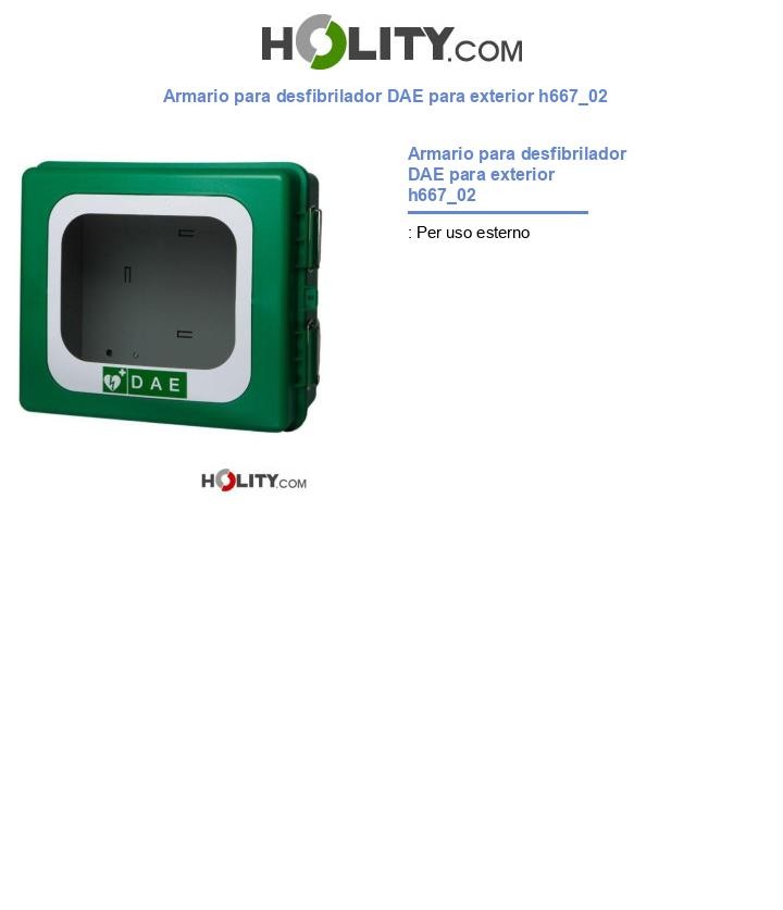 Armario para desfibrilador DAE para exterior h667_02