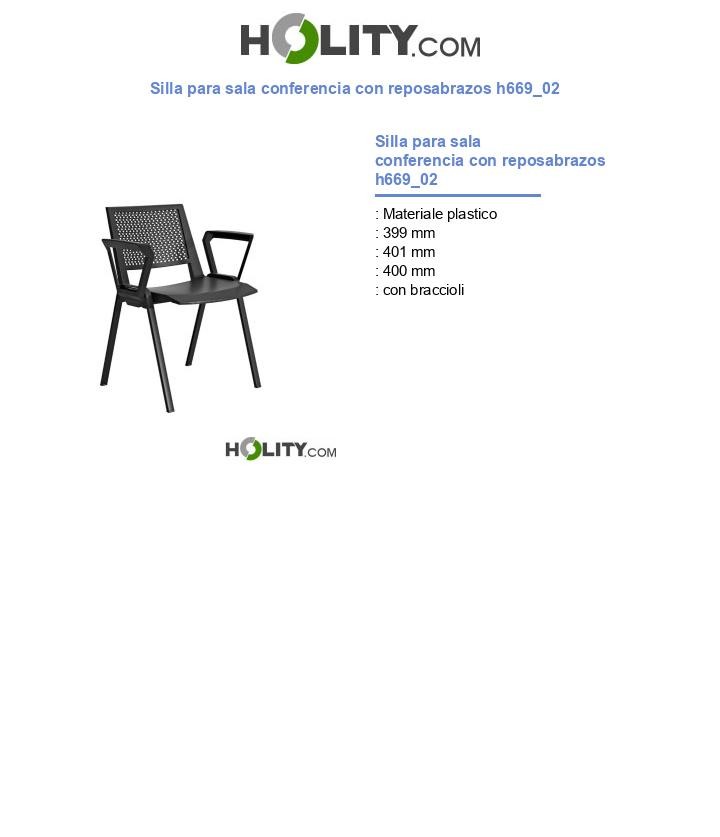 Silla para sala conferencia con reposabrazos h669_02