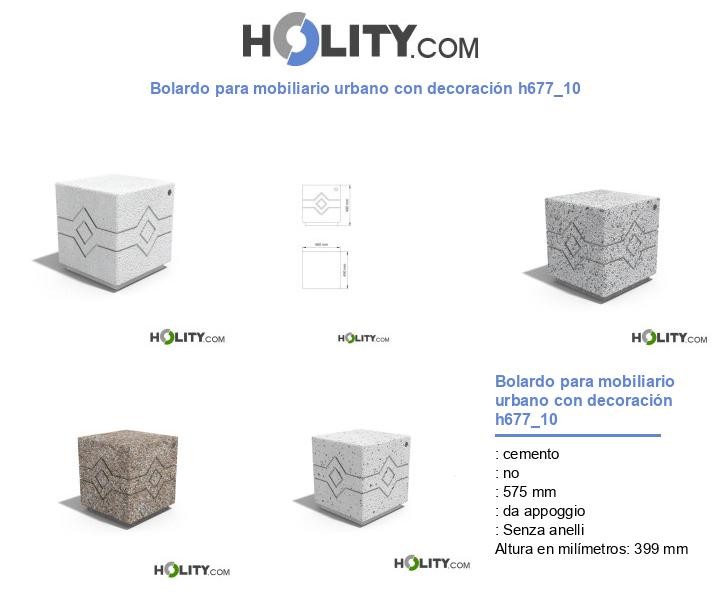 Bolardo para mobiliario urbano con decoración h677_10