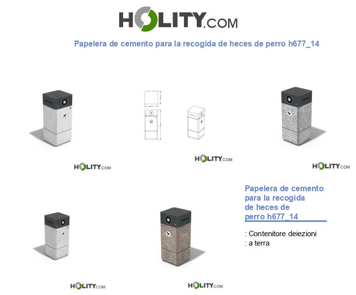 Papelera de cemento para la recogida de heces de perro h677_14