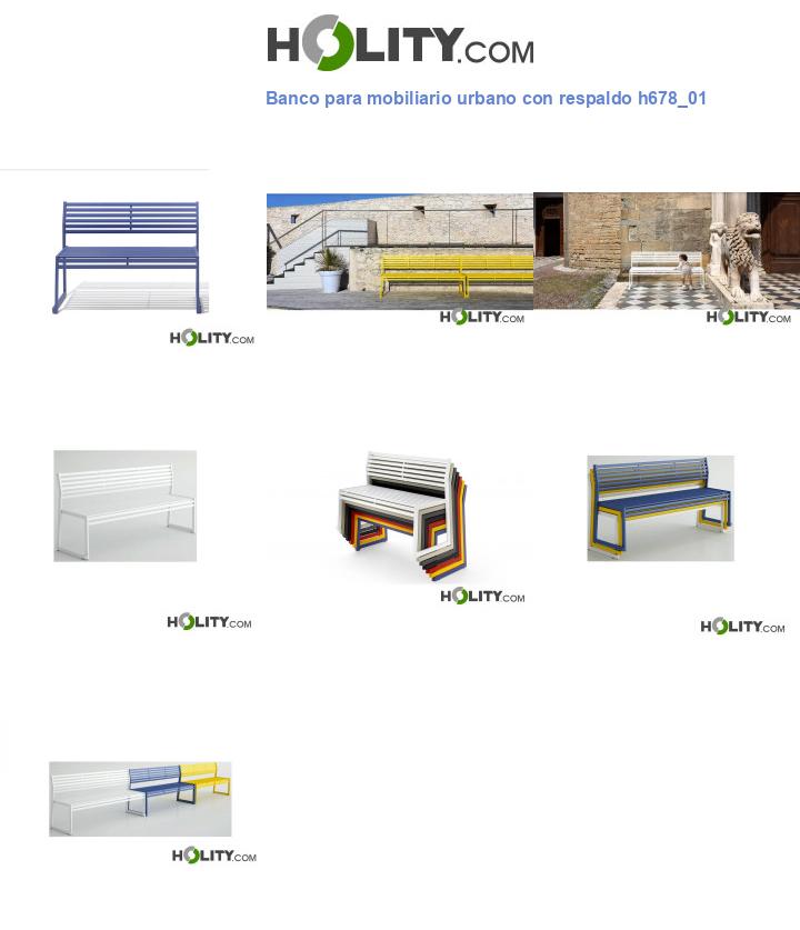 Banco para mobiliario urbano con respaldo h678_01