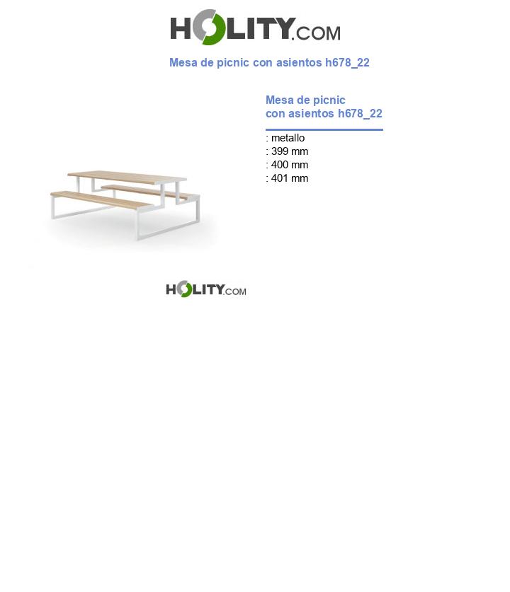 Mesa de picnic con asientos h678_22