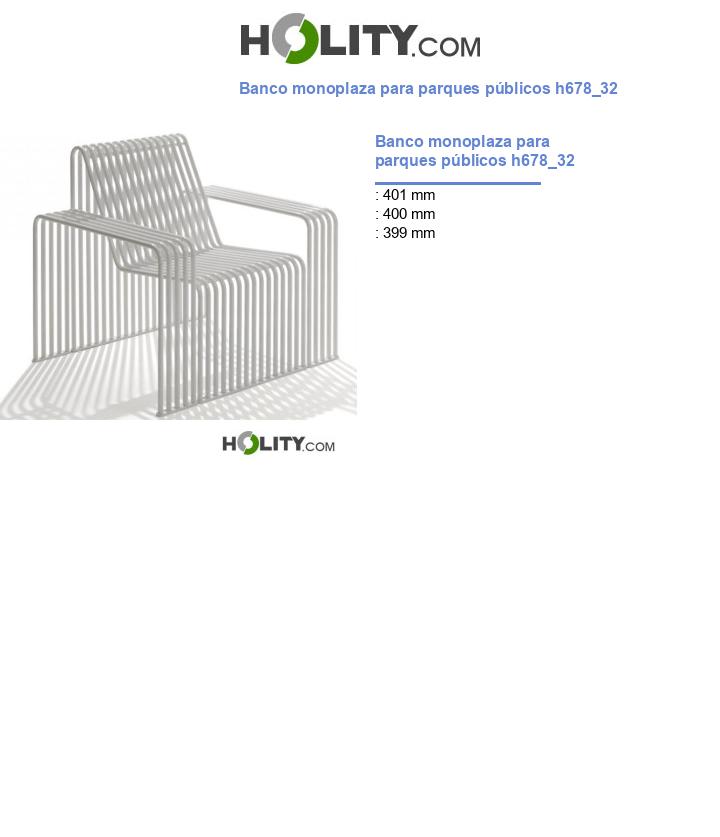 Banco monoplaza para parques públicos h678_32
