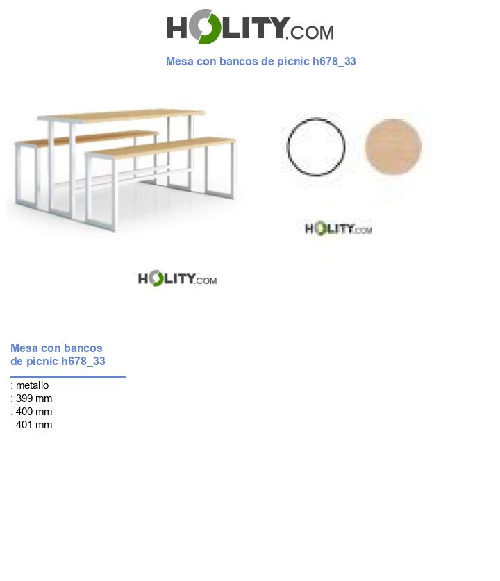 Mesa con bancos de picnic h678_33