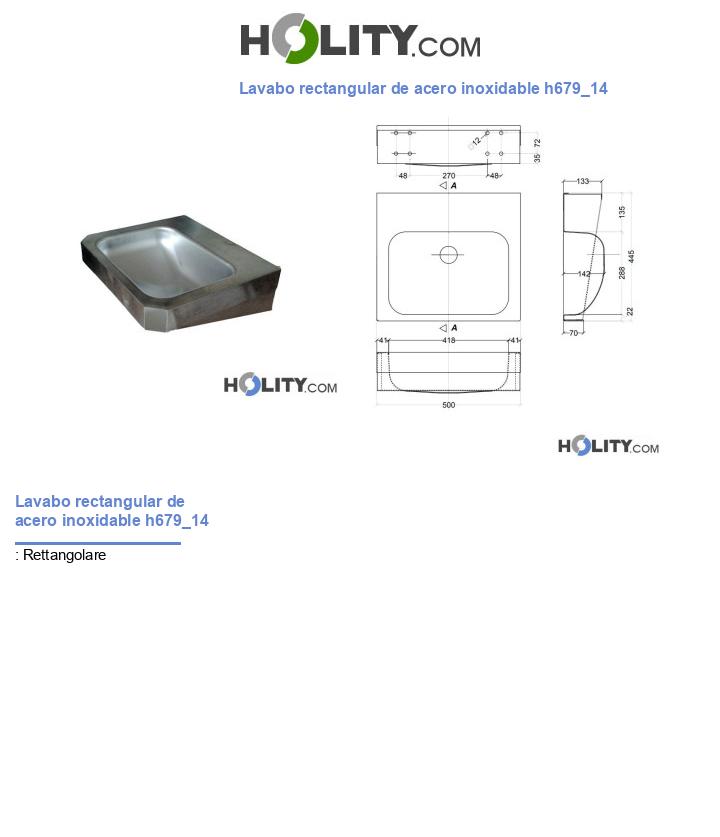 Lavabo rectangular de acero inoxidable h679_14