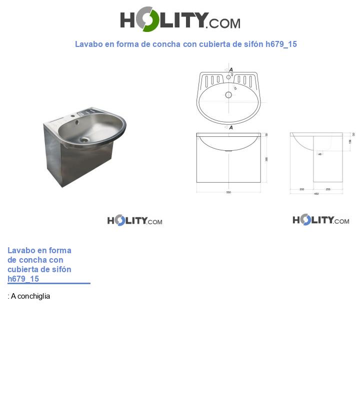 Lavabo en forma de concha con cubierta de sifón h679_15