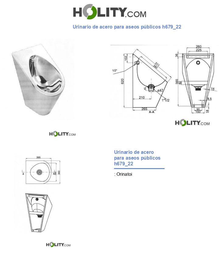 Urinario de acero para aseos públicos h679_22