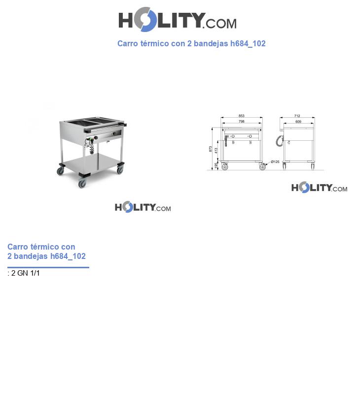 Carro térmico con 2 bandejas h684_102