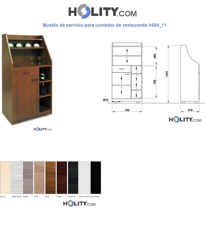 Mueble de servicio para comedor de restaurante h684_11