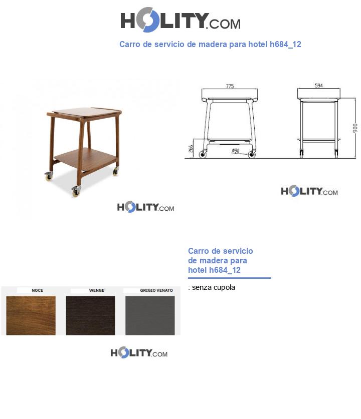 Carro de servicio de madera para hotel h684_12