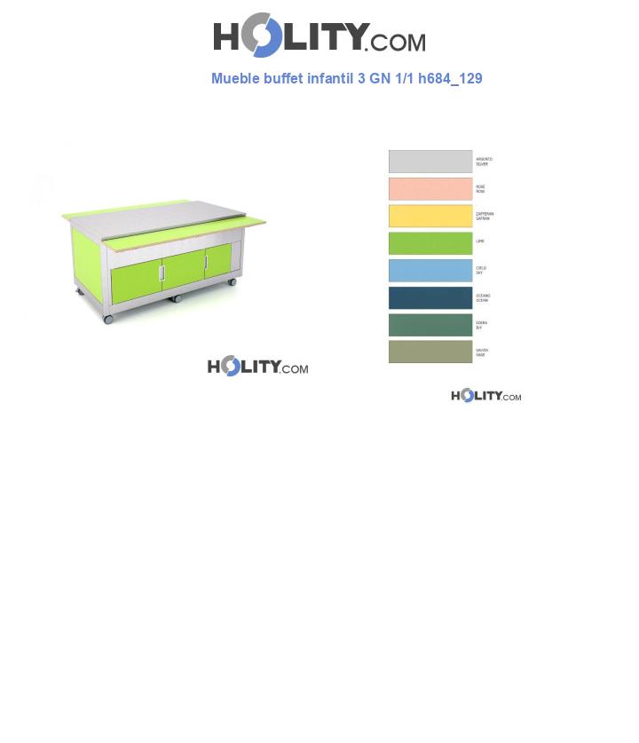 Mueble buffet infantil 3 GN 1/1 h684_129