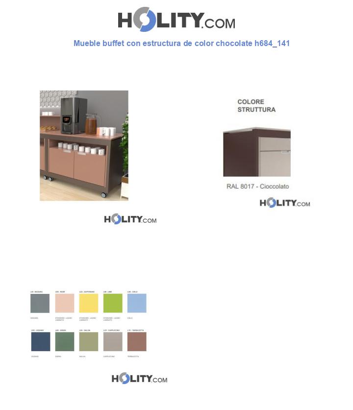 Mueble buffet con estructura de color chocolate h684_141