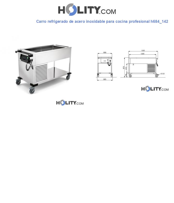 Carro refrigerado de acero inoxidable para cocina profesional h684_142