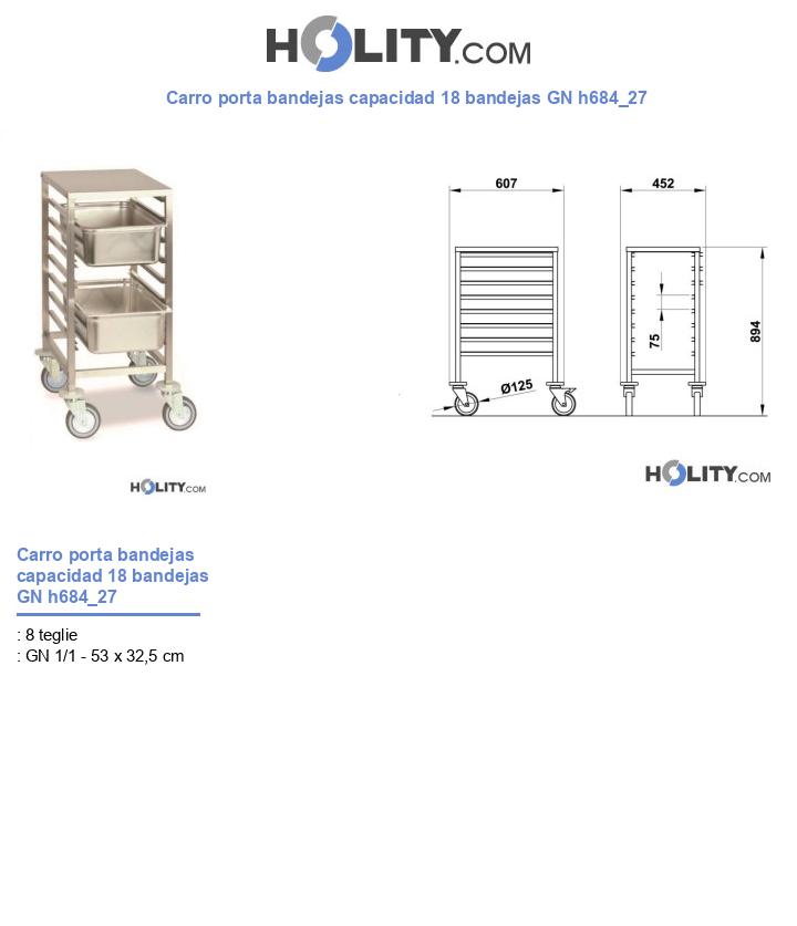 Carro porta bandejas capacidad 18 bandejas GN h684_27
