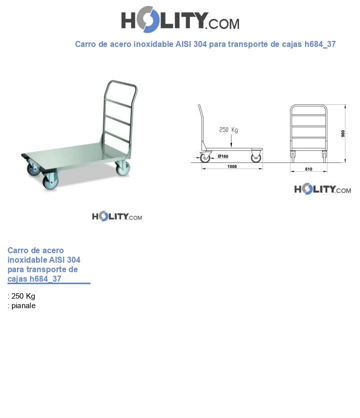 Carro de acero inoxidable AISI 304 para transporte de cajas h684_37