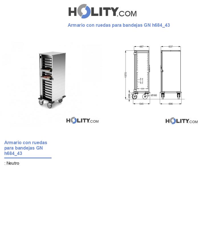 Armario con ruedas para bandejas GN h684_43