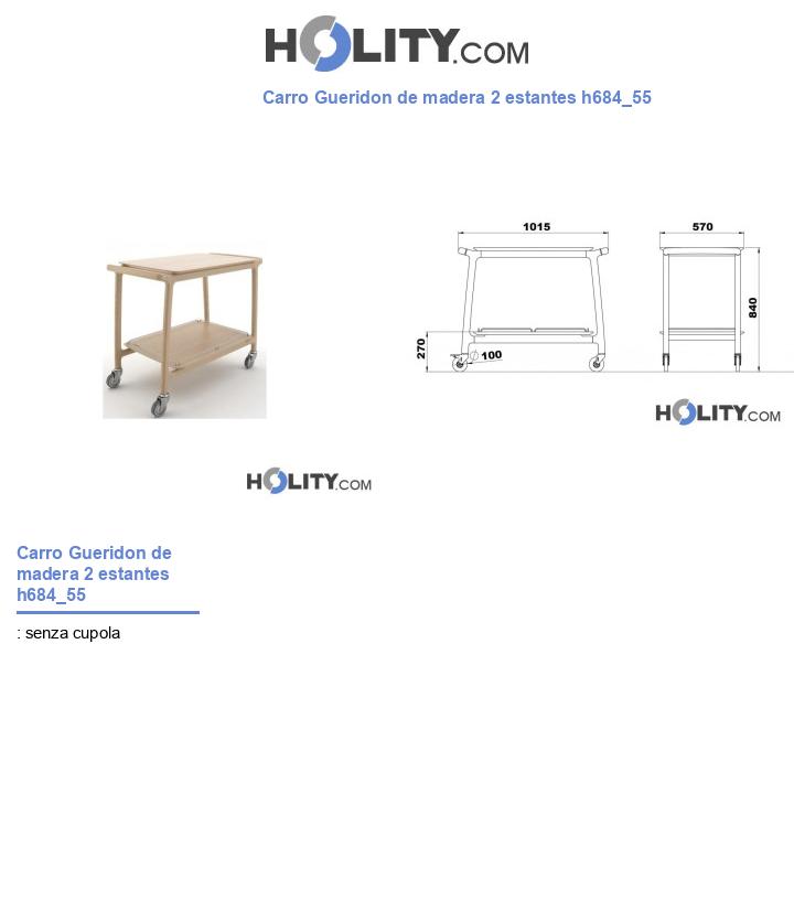 Carro Gueridon de madera 2 estantes h684_55