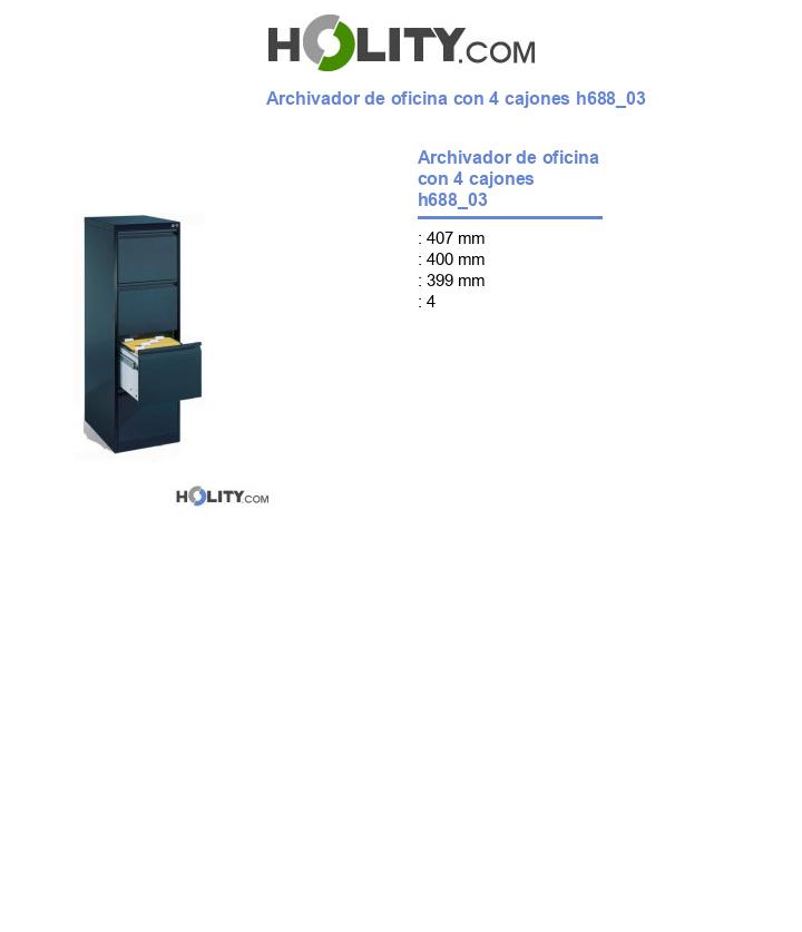 Archivador de oficina con 4 cajones h688_03