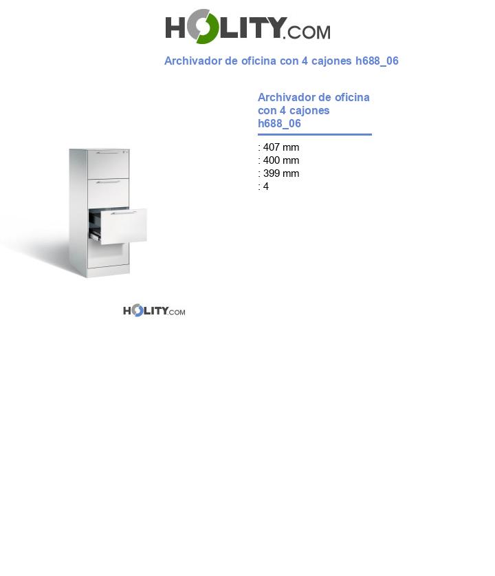 Archivador de oficina con 4 cajones h688_06