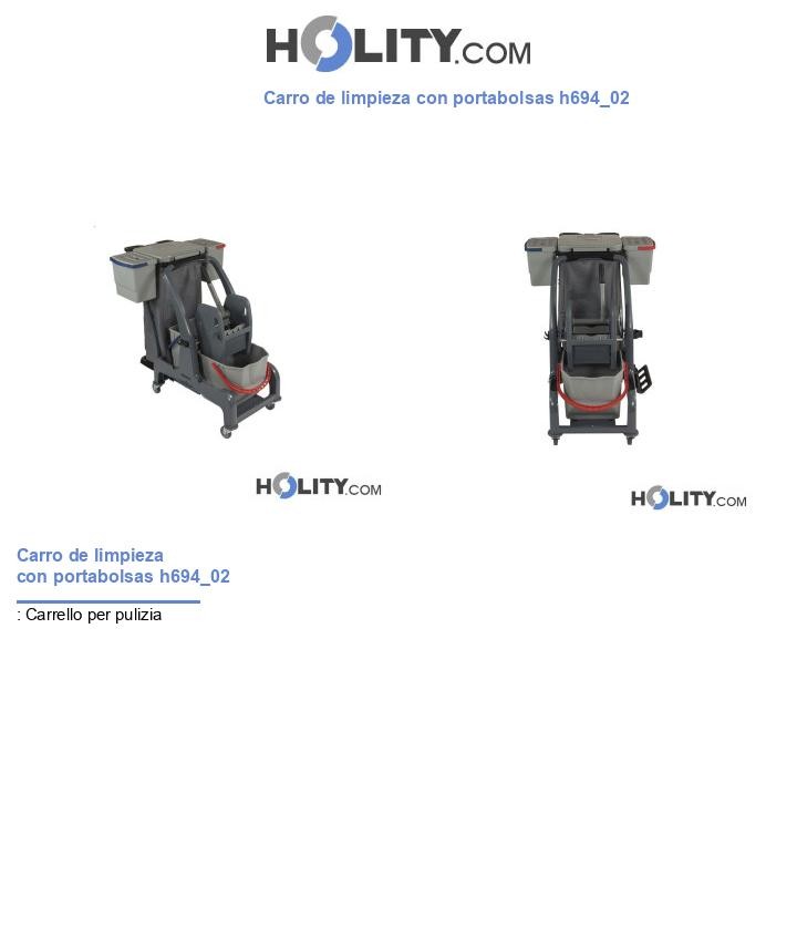 Carro de limpieza con portabolsas h694_02