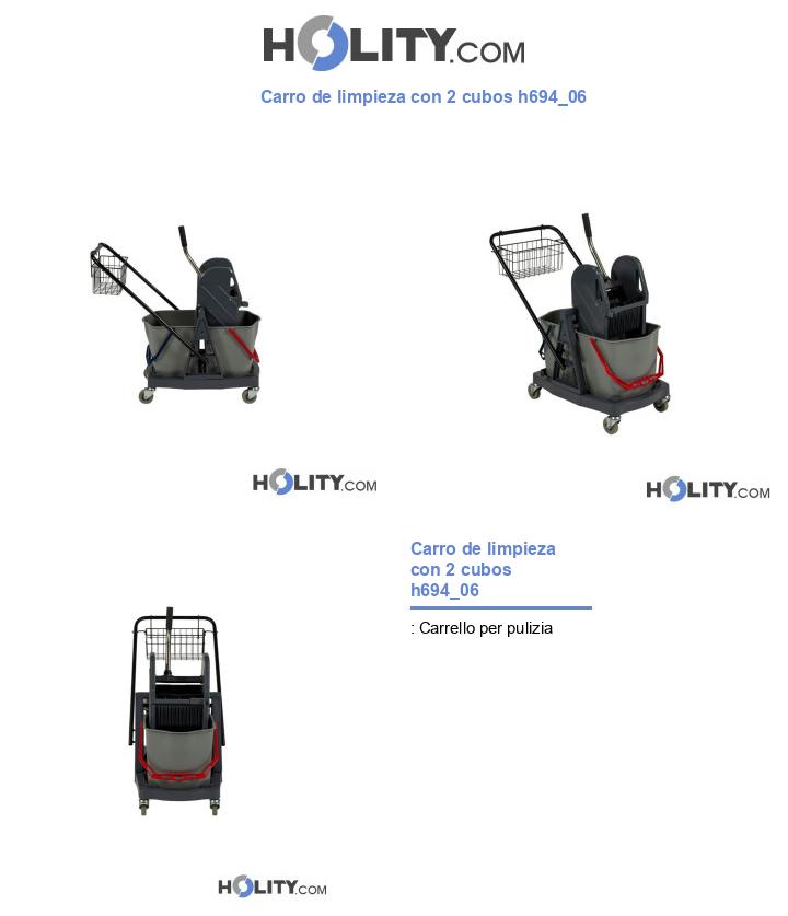 Carro de limpieza con 2 cubos h694_06