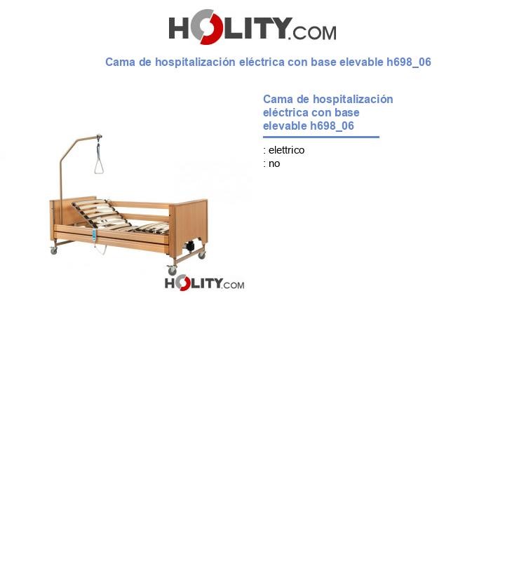 Cama de hospitalización eléctrica con base elevable h698_06