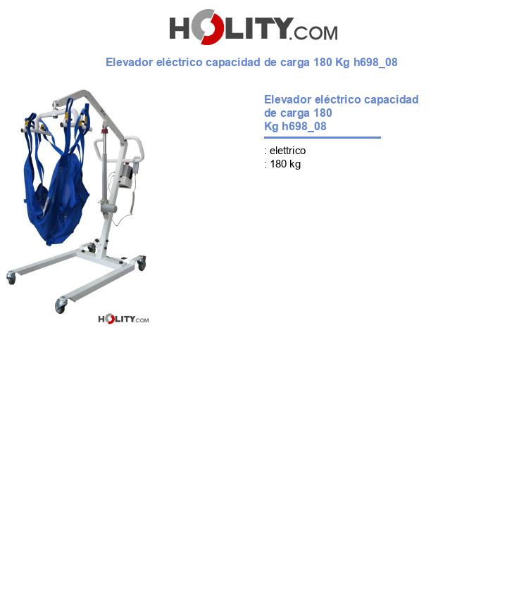 Elevador eléctrico capacidad de carga 180 Kg h698_08