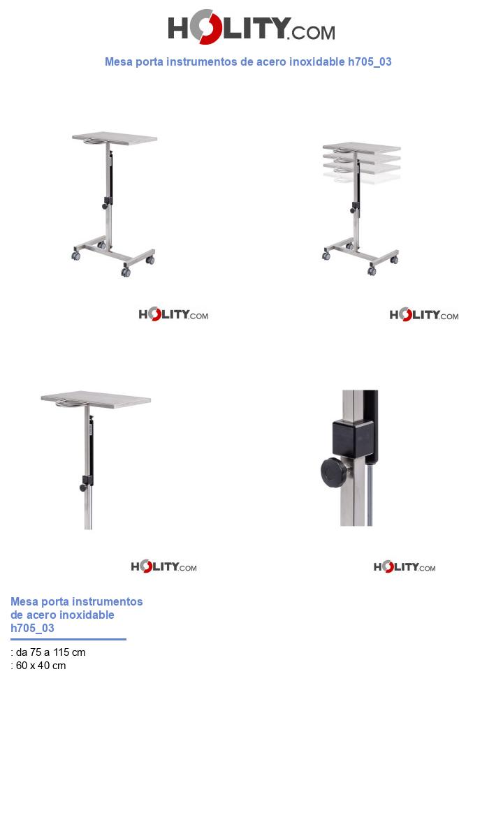 Mesa porta instrumentos de acero inoxidable h705_03