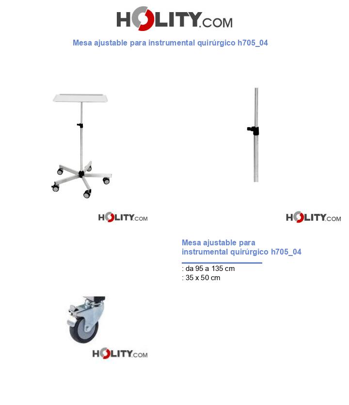 Mesa ajustable para instrumental quirúrgico h705_04