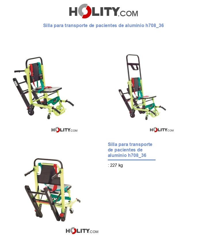 Silla para transporte de pacientes de aluminio h708_36