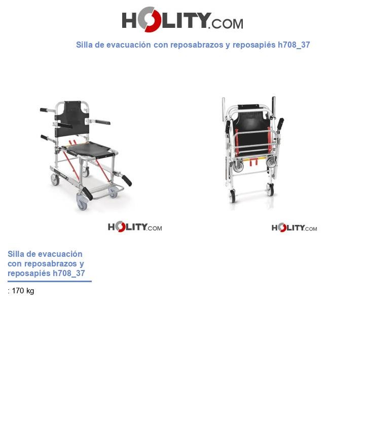 Silla de evacuación con reposabrazos y reposapiés h708_37