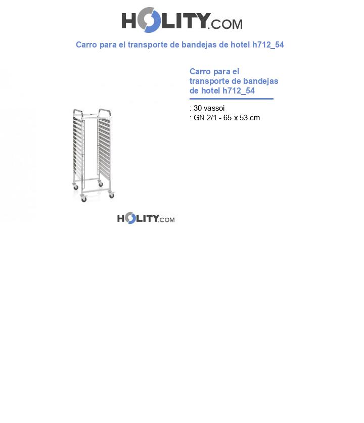 Carro para el transporte de bandejas de hotel h712_54